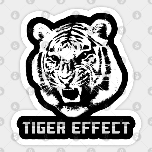 The Growling Tiger Effect Sticker by DesignFunk